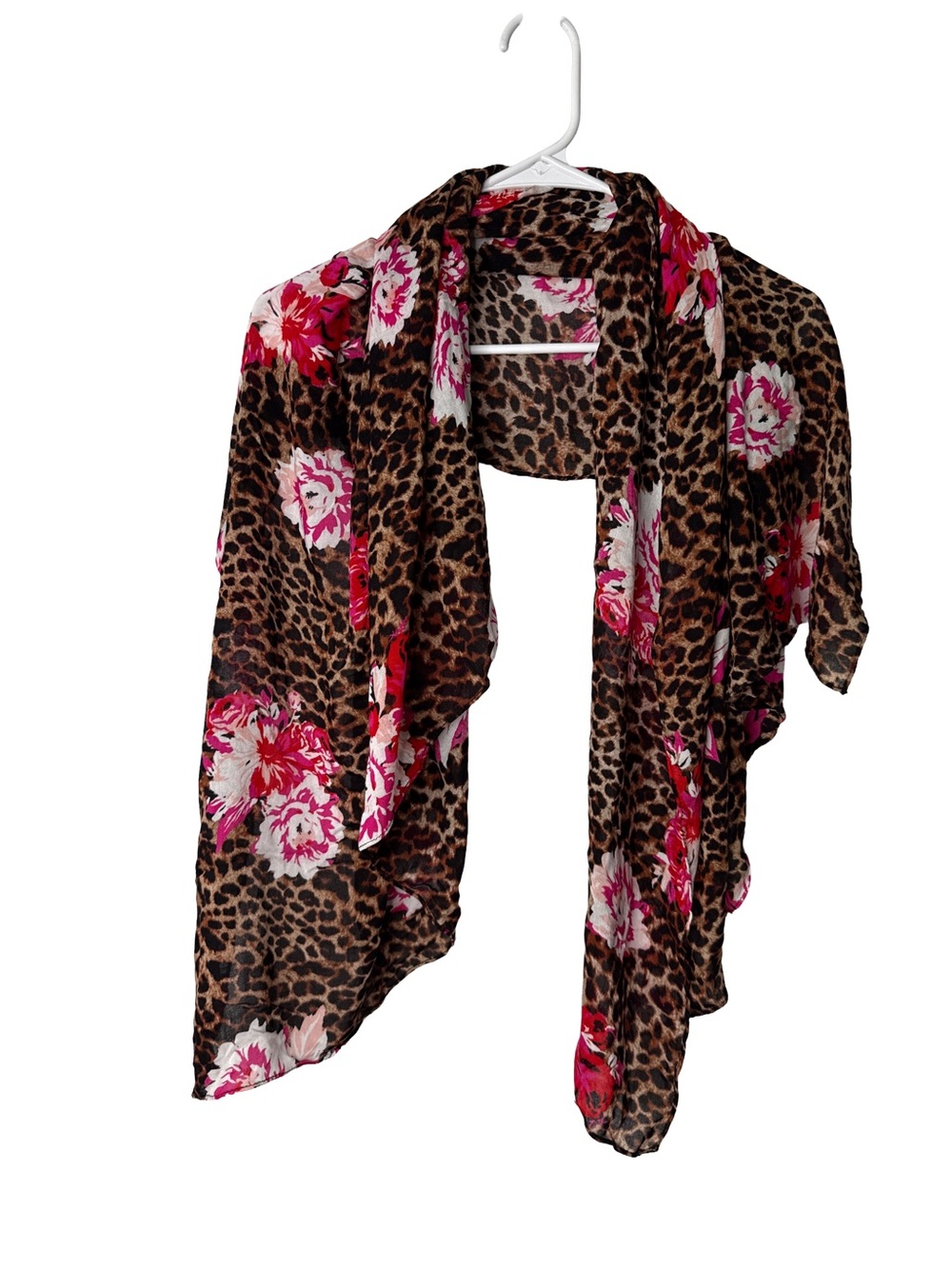 VICTORIA’S SECRET Floral Leopard Print Scarf Bikini Swimsuit Wrap Beach Cover OS